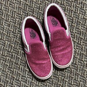 Vans Kids Barbie Glitter Pink Slip-On Shoes